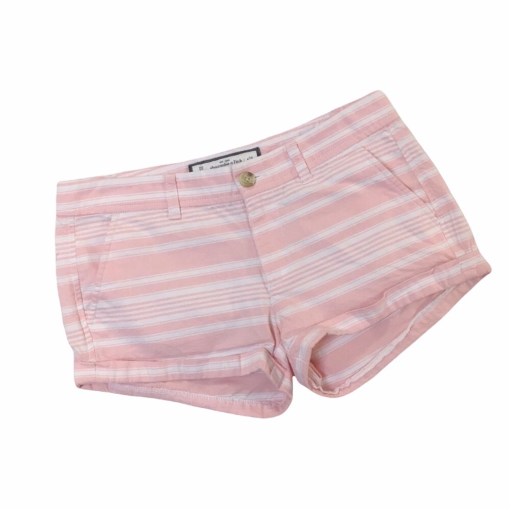 Abercrombie & Fitch Pink & White Stripe Shorts 00